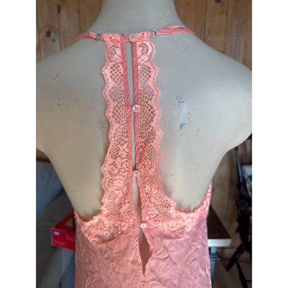 Victoria’s Secret Silk Blend Lingerie Slip Dress Peach Lace Trim Y2K Women’s M - Picture 4 of 9